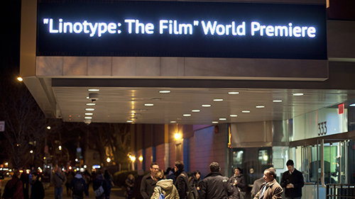 SVA Theatre marquee for the film premiere